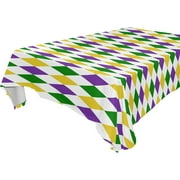 SKYSONIC Mardi Gras Tablecloth Waterproof Washable Polyester Square Table Cover Durable Tablecloth for Kitchen Dining Table Party Decor (60 X 108 Inch)