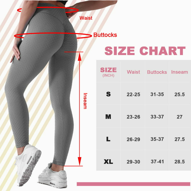 Htwon Women's Yoga Leggings,High Waisted Capris Ruched Butt Lift Textured  Tummy Control Scrunch Tight Sports Pants Fitness Leggings Pants for Women 