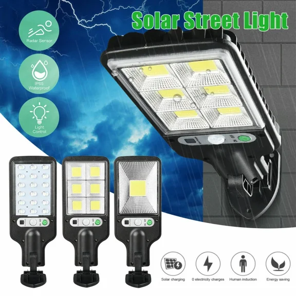 PURELY- 600W Solar Wall Light Lcd Garden Security Street Light Sunlight Energy Lighting