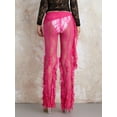 thumbnail image 6 of KelaJuan Women Summer Fashion Club Pants Irregular Ruffle Sheer Lace Floral Beachwear Pants, 6 of 6