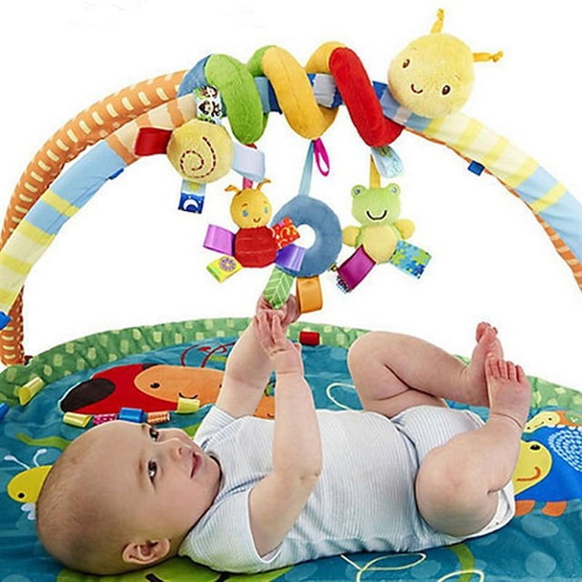 Newborn Baby Crib Cot Pram Hanging Rattle Soft Spiral Bed Stroller Car Seat Toy 