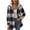 Black, variant on Tqcoqu Women's Plaid Hooded Shacket, Button Down Long Sleeve Plaid Open Front Jacket With Pockets