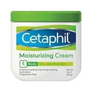 Cetaphil Moisturizing Cream for Dry/Sensitive Skin, Fragrance Free 16 oz (Pack of 2)