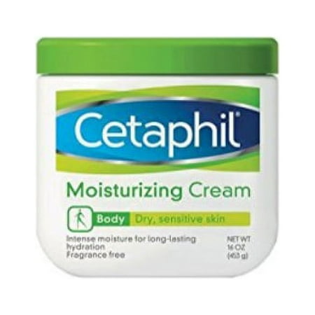 Cetaphil Moisturizing Cream for Dry/Sensitive Skin, Fragrance Free 16 oz (Pack of 2)