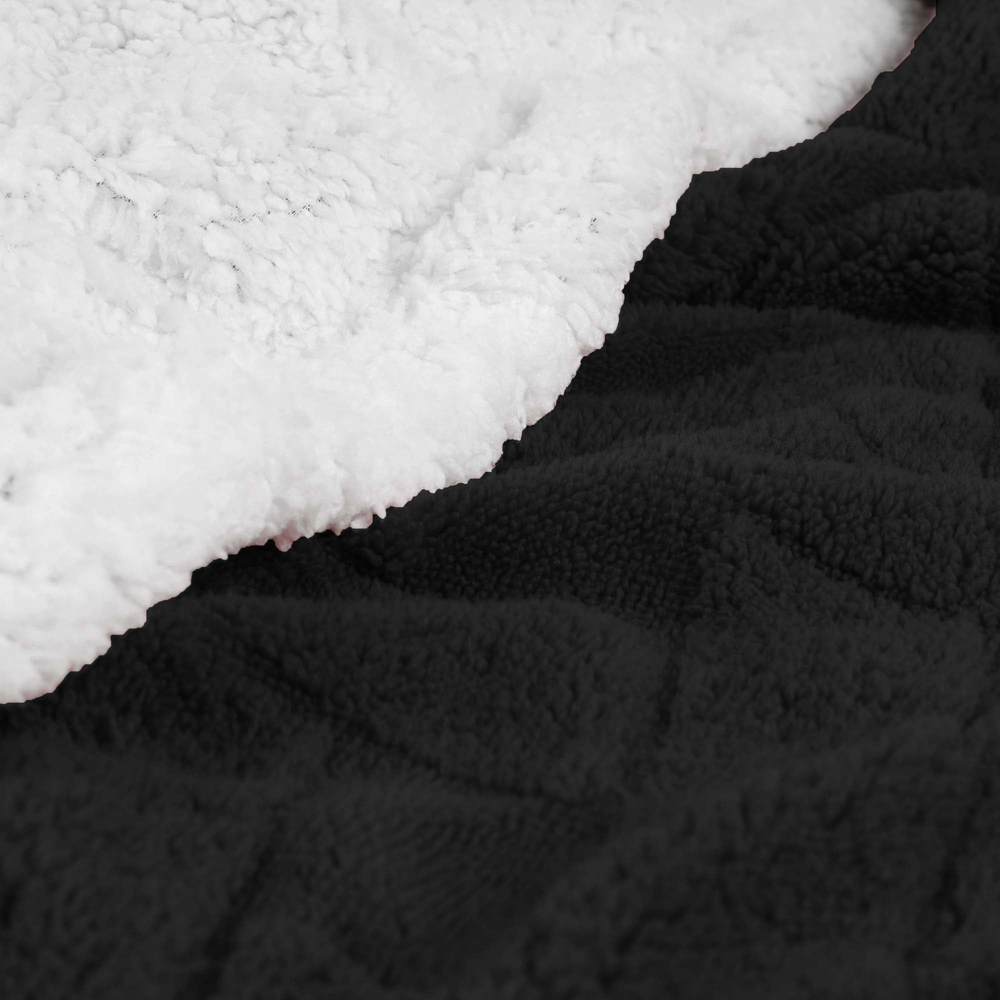 Superior Nuuk Fleece Reversible Lattice Blanket, Twin, Black