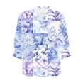 thumbnail image 4 of Cilsoka Ladies Tops and Blouses Petite Size, Womens 3/4 Length Sleeve Tops Casual Henley Tunic Tops V Neck Button Shirt Dressy Cute Print Tshirt Basic Ladies Blouse, Graphic Trendy Tees, 4 of 5