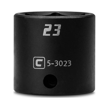 Capri Tools 23 mm Shallow Impact Socket, 3/8-Inch Drive, 6-Point, Metric