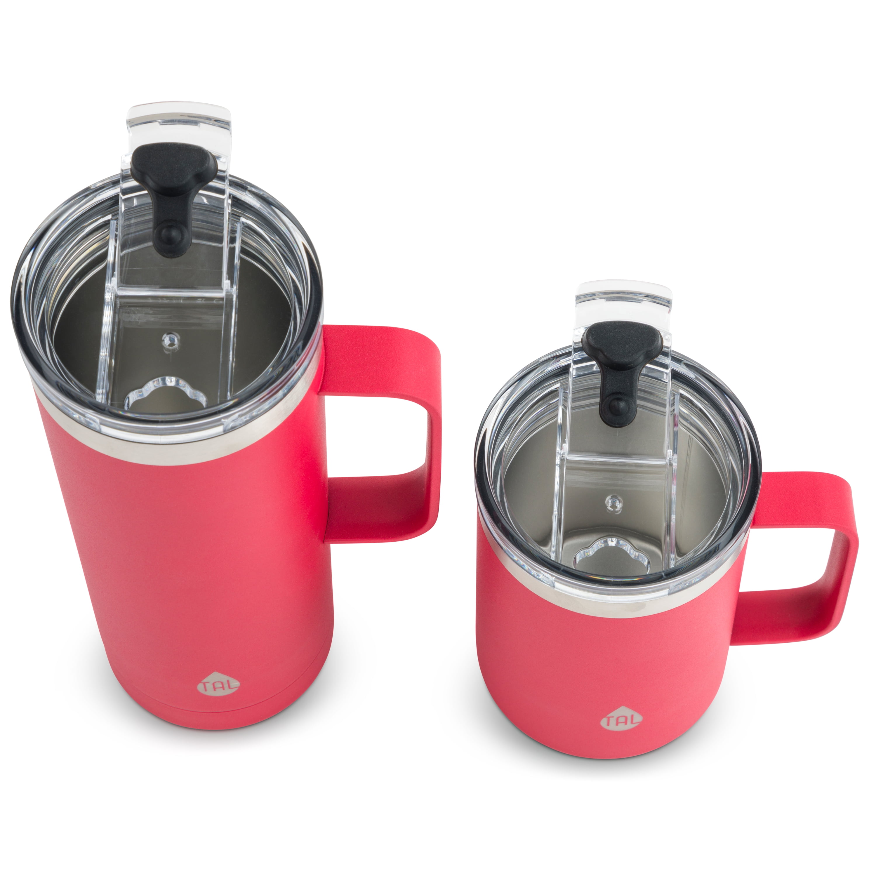 TAL Stainless Steel Mountaineer Coffee Mug 2 Pack, 20 fl oz and 12 fl oz, Red and White
