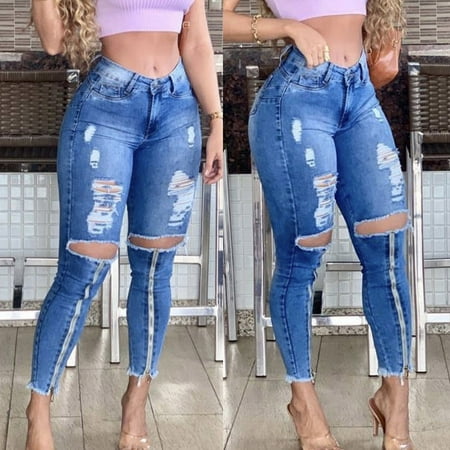 Spring Summer Fashion Washed High Waisted Skinny Tummy Control Jeans for  Women - China Skinny Jeans and Womens Jeans price