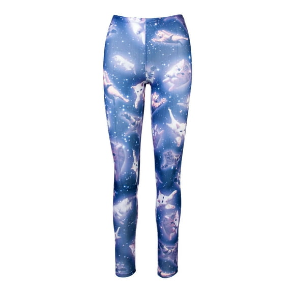 Cute Space Kitten Ladies Leggings - Navy - Small