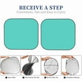 thumbnail image 6 of Daiia Teal Turquoise 2PCS Car Windshield Sun Shade, Foldable Sun Shield for Car Front Window, Auto Sun Blocker Visor Protector Universal for Truck SUV Pickup-Large, 6 of 7