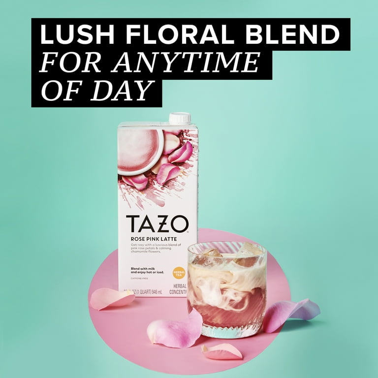 TAZO Rose Pink Latte Iced Tea Concentrate, Herbal Tea, Caffeine