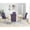 Purple, variant on Roundhill Furniture Amonia 5-Pc Dining Set, Turned-Leg Dining Table with 4 Tufted Chairs, Tan