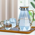 thumbnail image 5 of YasTant 70 Oz/2L Glass Pitcher, Glass Water Kettle with Precise Scale Line and Lid, Elegant Diamond Design Water Pitcher with Handle, Hot/Cold Water Jug, Juice, and Iced Tea Beverage Carafe, 5 of 7