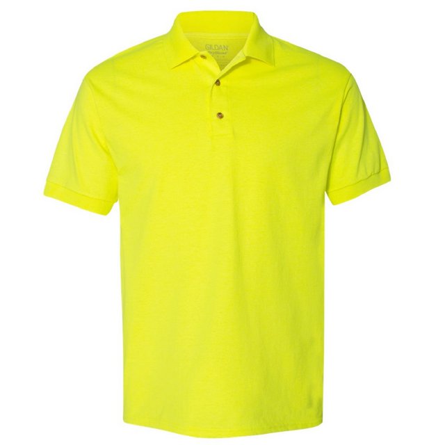 Gildan - Polo Jersey manga corta transpirable Modelo DryBlend Hombre Caballero - Verano/Ejercicio (Verde Seguridad)