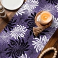 thumbnail image 3 of Purple Black Flowers Table Runner 72 Inches, Modern Abstract Blooms Floral Bed Runner Dresser Scarves Tabletop for Indoor Outdoor Parties/Ceremony/Banquet, 16" x 72", 3 of 9