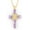 Purple, variant on Crystal Zircon Cross Necklace For Women Choker Charm Virgin Mary Pendant Box Chain Female Jewelry Collier Femme - Gold-color - 17.5 inch (box)