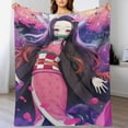 thumbnail image 5 of Demon Blanket Slayer Nezuko Flannel Throw Blankets Soft Pile Cozy Plush Throw Blanket for All Seasons, 3D Printed Warm Blanket for Sofa Beds Home Decor, 5 of 10