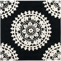 SAFAVIEH Soho Rozanne Medallion Area Rug, Black/Ivory, 6' x 6' Square