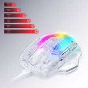ENHANCE Theorem 3 White Gaming Mouse - Wired Mouse with 7 Programmable Buttons, 13 Color Modes