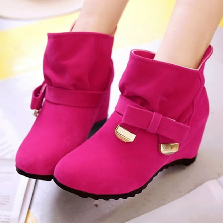 

Cathalem Wide Width Wedge Shoes for Women Winter Boot For Women Boots Round Head Inside Height Women Women Platform Sandals Wedge Hot Pink 6.50