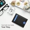 thumbnail image 3 of Succor RFID Blocking Genuine Leather Minimalist & Slim Money Clip Wallet for Men's with Card Holder & Elite Finishing (Black and Grey), 3 of 7