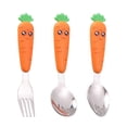 thumbnail image 1 of MasteelfCA 1 Set Toddler Utensils Baby Scraping Spoon Stainless Steel Fork Spoon Tableware, 1 of 8