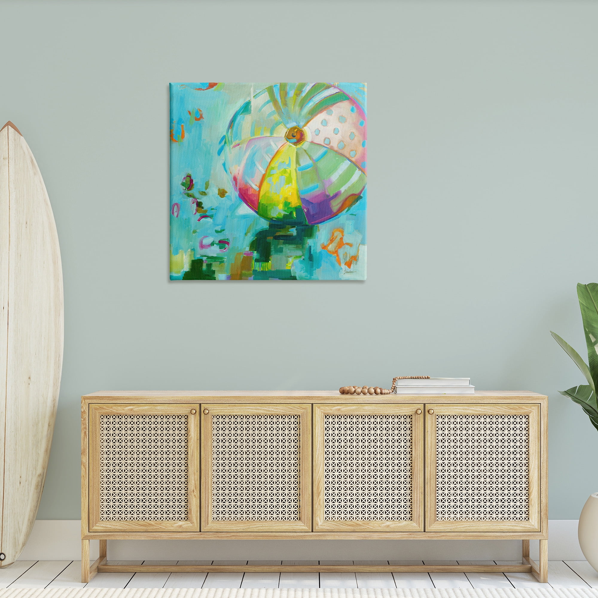 Stupell Industries Modern Beach Ball Pattern Abstract Painting Gallery Wrapped Canvas Art Print Wall Art, 36 x 36