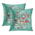 thumbnail image 1 of BSDHOME Housse de Coussin Ronde de Noël Hiver 20x20 Pouces Lot de 2, 1 of 1
