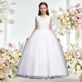 thumbnail image 2 of Miluxas Girls Dresses for Wedding Lace Dress formal Birthday Party Ball Gowns White 13-14 Years, 2 of 8