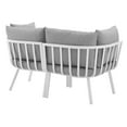 thumbnail image 3 of Modway Riverside 2 Piece Outdoor Patio Aluminum Sectional Sofa Set in White Gray, 3 of 7