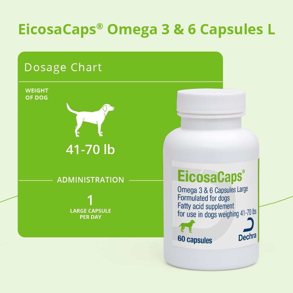 EicosaCaps Omega 3 & 6 for Dogs and Cats Under 40 lbs, 60 Capsules