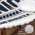 thumbnail image 3 of Blue Grey Graduation Season Round Tablecloth, Fitted Table Cover with Elastic for 36"-44" Round Tables, Funny Words Modern Art Table Cloth Outdoor Indoor Dinning Party Waterproof Tablecloths, 3 of 7