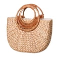 thumbnail image 2 of lionlar Made Straw Tote Bag, Large Capacity Round Round Handle, Casual Shape Bag, Rattan L, 2 of 9