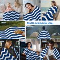 thumbnail image 5 of Navy Blue White Cooling Blanket,Lightweight Breathable Summer Throw Blanket with Double Sided Cold Effect,Abstract Waves Water Ripple Striped Picnic Blankets Bed Sheet for Hot Sleepers 50"x60", 5 of 8