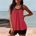 thumbnail image 6 of Womens Bathing Suits Two Piece Tank Tops Boyshorts Swimsuits High Waist Tummy Control Color Block Tankini Swimwear, M, 6 of 6