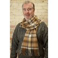 thumbnail image 3 of john hanly lambswool scarf brown tartan 63" x 12" irish made, 3 of 3