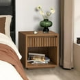 thumbnail image 5 of Modern Nightstand, Bedside Table with Drawer and Opening Shelf, End Table for Living Room, Bedroom, Walnut Color, 5 of 9