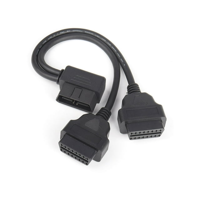 Riwesomey Cable de extensión en forma de L, 16 pines, 90 grados, línea de interfaz extendida, adaptador de conector doble, problemas de Vehículos, repuestos y accesorios Mis