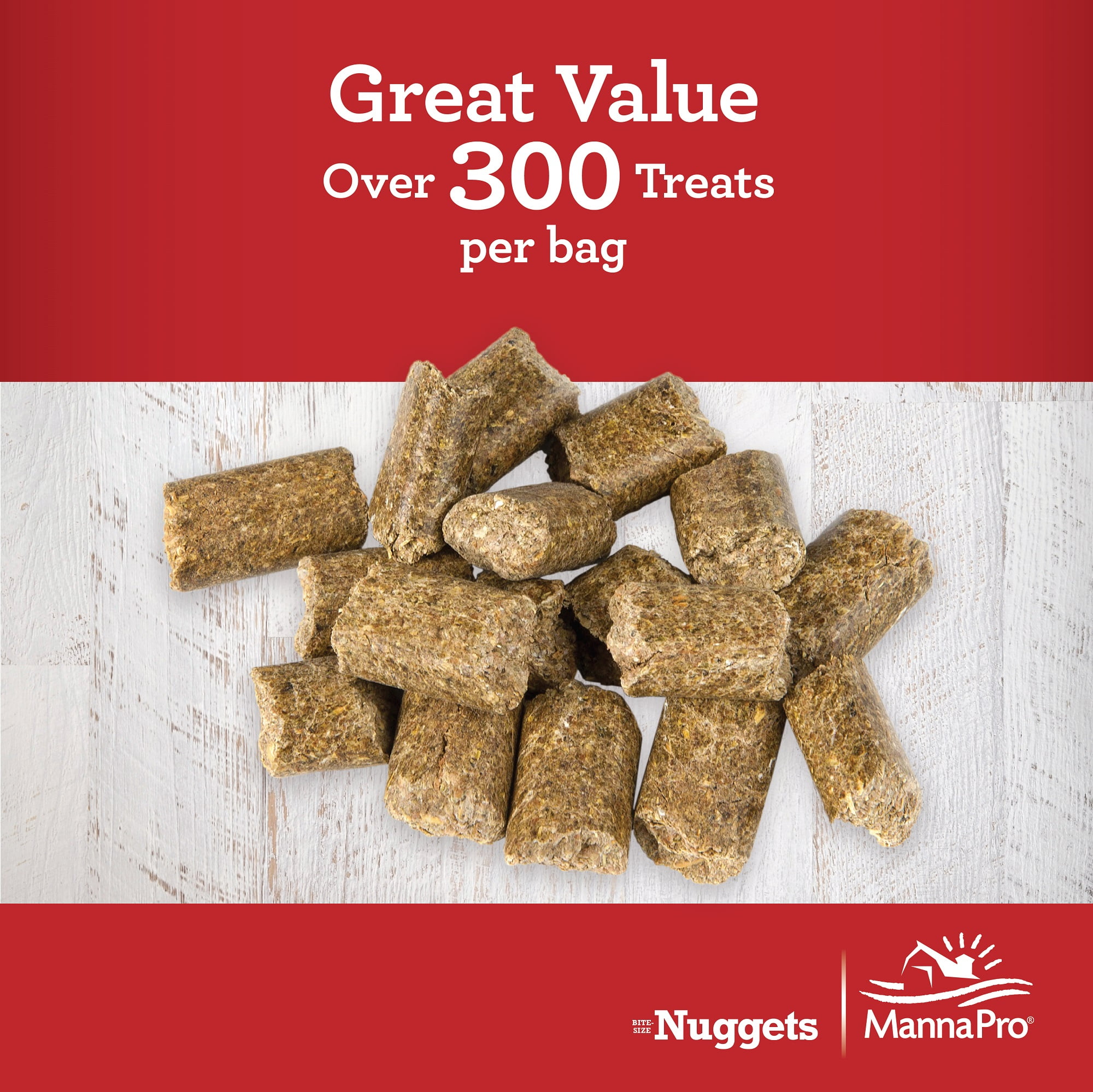Manna Pro Bite-Size Nuggets Horse Treats, Butterscotch Flavor, 4 lbs