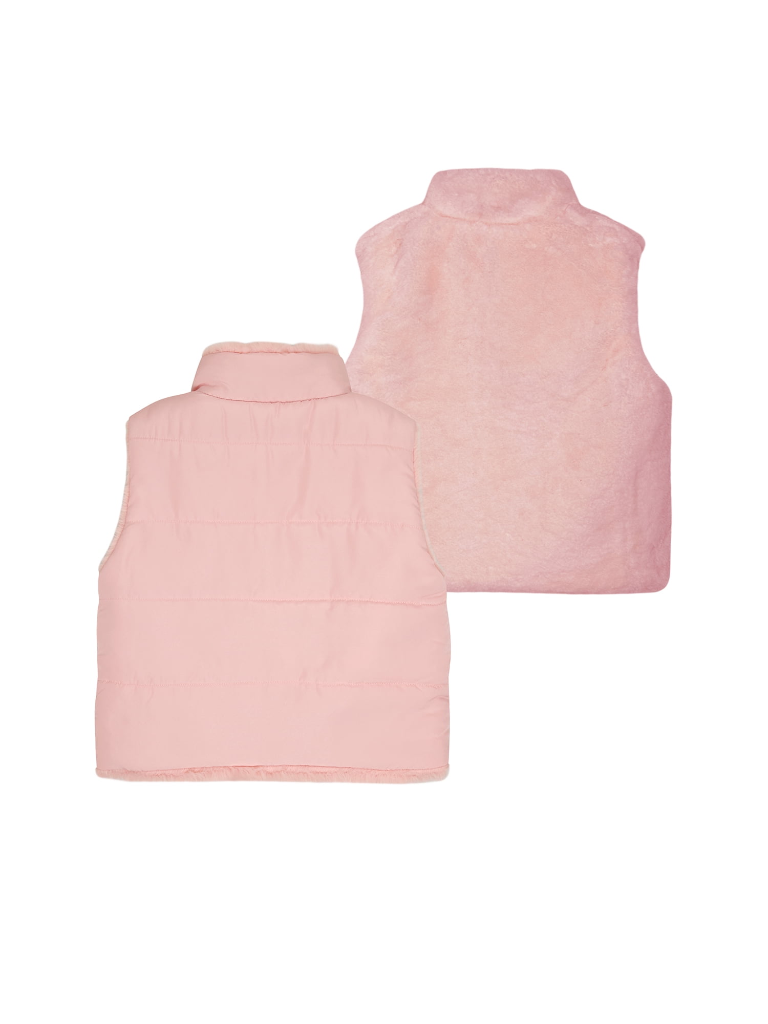 Wonder Nation Toddler Girl Reversible Faux Fur Vest, Sizes 12M-5T