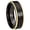 Black And Gold Step Edge, variant on Fire Department Pattern Dome Brushed Finish Blue Tungsten Ring 10MM
