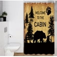 thumbnail image 3 of Country Bear RV Shower Curtain, Wild Animal Forest Decor Rustic Cabin Shower Curtains Bathroom Waterproof Cloth 36x72 Inch, Hooks Included, 3 of 6