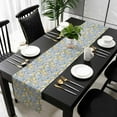 thumbnail image 5 of Lemon Tree Birds Table Runner Cotton Linen 60 Inch Holiday Dresser Scarves, Green Botanical Blue Floral Tablerunner for Kitchen Coffee Dining Bedroom Home Living Room Dinner Scarf Décor 13''x60'', 5 of 9