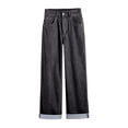 thumbnail image 6 of LEKODE Jeans Workout Clothes for Women Comfy Pants Women Stretch Pants for Women Mom Jeans Palazzo Pants for Women Boho Pants Baggy Pants Women's Straight Leg Jeans Black L, 6 of 6