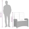 thumbnail image 4 of vidaXL Reclining Garden Bench with Cushions Grey Poly Rattan, 4 of 5