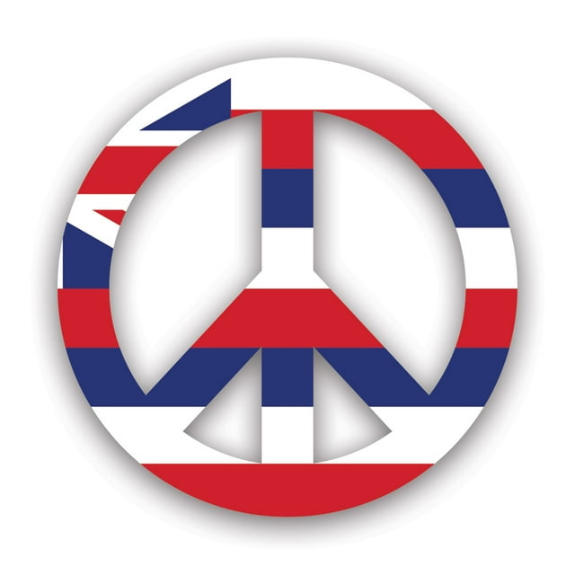 Hawaii Flag Peace Symbol Sticker Decal Self Adhesive Vinyl