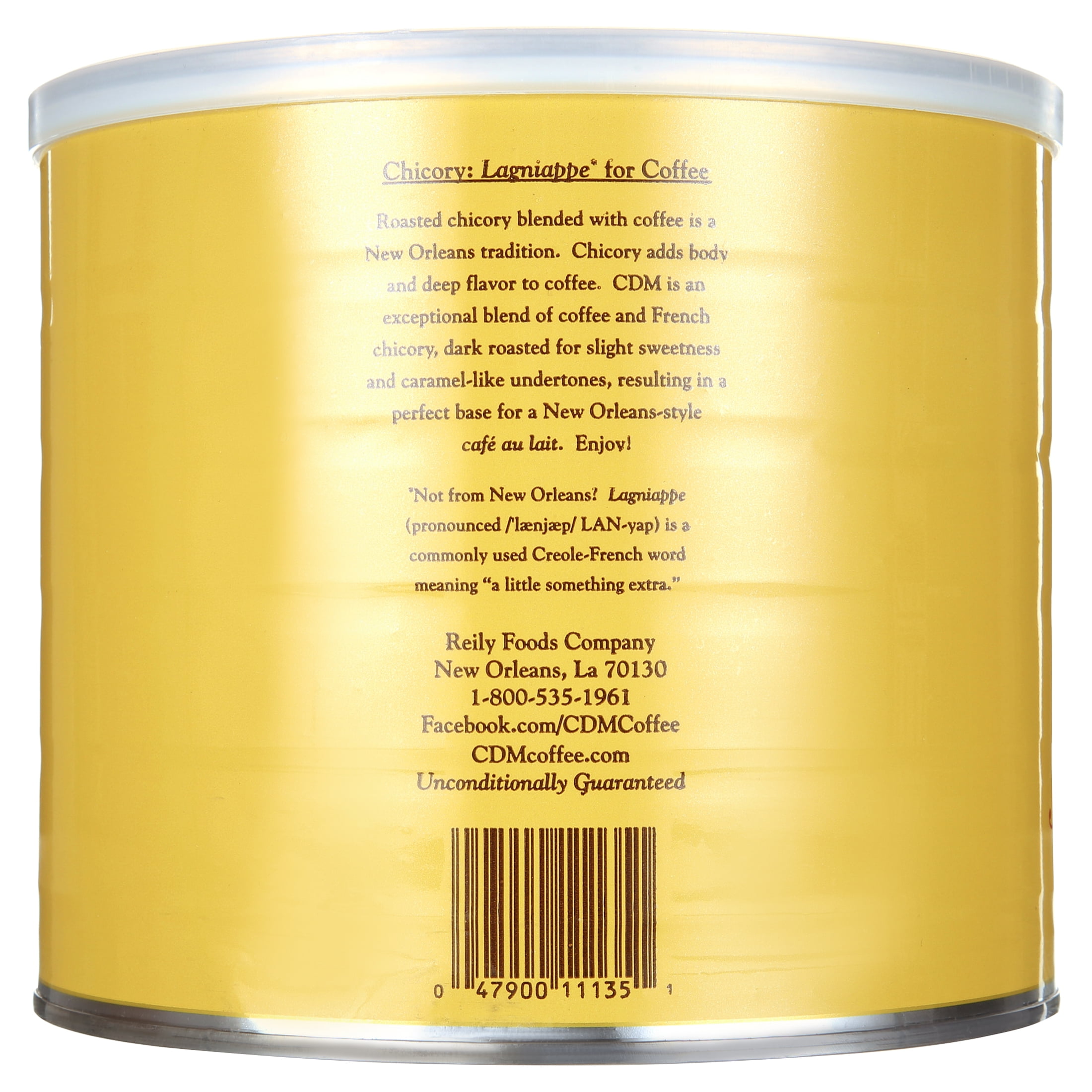 CDM Coffee & Chicory Regular Grind, 34.5 oz Can