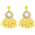 thumbnail image 1 of Pendientes de ratán bohemio clásico Geométrico Hecho a mano Hoop Hoop Moda Atractiva Oreja Colgantes para Mujeres Niñas Amarillo 2 Paquetes Inevent AP008668-05B, 1 of 5