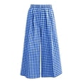 thumbnail image 7 of Horkkom Wide Leg Pants Woman Elastic Waist Plaid Pants Casual Loose Pleated Pants with Pockets M, 7 of 7